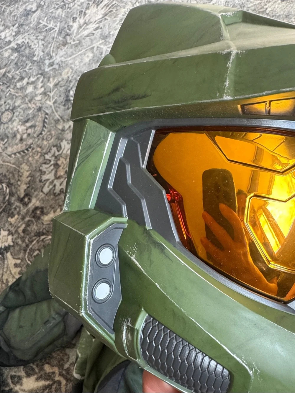 Halo Green and Gold Kids Superhero Costume with Helmet